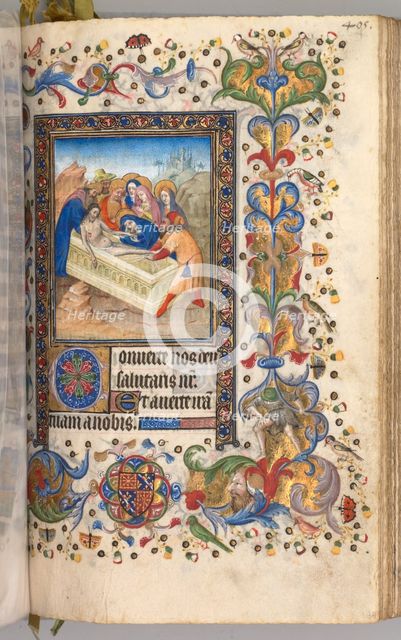 Hours of Charles the Noble, King of Navarre (1361-1425): fol. 197r, Entombment of Christ, c. 1405. Creator: Master of the Brussels Initials and Associates (French).