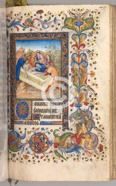 Hours of Charles the Noble, King of Navarre (1361-1425): fol. 197r, Entombment of Christ, c. 1405. Creator: Master of the Brussels Initials and Associates (French).