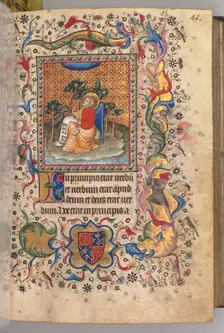 Hours of Charles the Noble, King of Navarre (1361-1425): fol.1r, St. John the Evagelist, c. 1405. Creator: Master of the Brussels Initials and Associates (French)