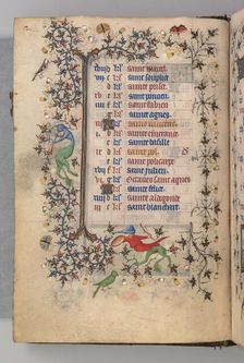 Hours of Charles the Noble, King of Navarre (1361-1425): fol. 1v, January , c. 1405. Creator: Master of the Brussels Initials and Associates (French)