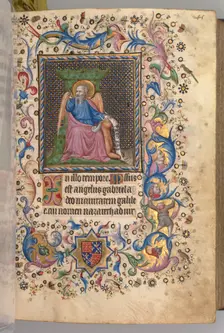 Hours of Charles the Noble, King of Navarre (1361-1425): fol. 23r, St. Luke, c. 1405. Creator: Master of the Brussels Initials and Associates (French)