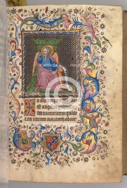 Hours of Charles the Noble, King of Navarre (1361-1425): fol. 23r, St. Luke, c. 1405. Creator: Master of the Brussels Initials and Associates (French).