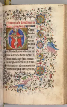 Hours of Charles the Noble, King of Navarre (1361-1425): fol. 259r, The Trinity, c. 1405. Creator: Master of the Brussels Initials and Associates (French)