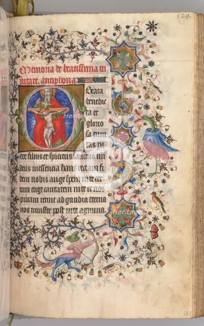 Hours of Charles the Noble, King of Navarre (1361-1425): fol. 259r, The Trinity, c. 1405. Creator: Master of the Brussels Initials and Associates (French).