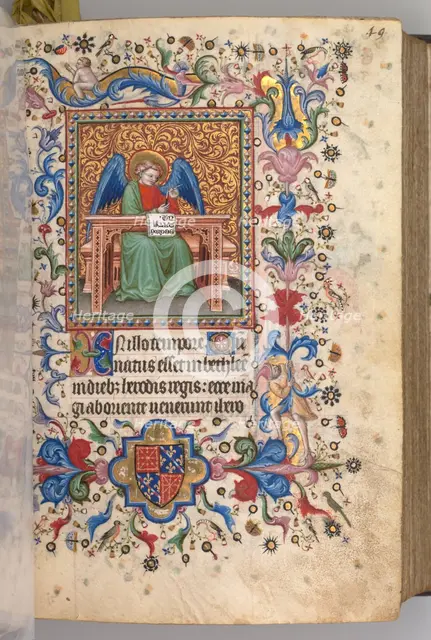 Hours of Charles the Noble, King of Navarre (1361-1425): fol. 25a, St. Matthew, c. 1405. Creator: Master of the Brussels Initials and Associates (French).