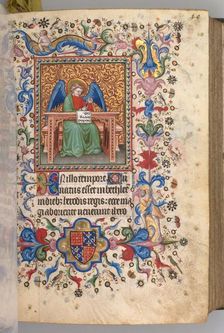 Hours of Charles the Noble, King of Navarre (1361-1425): fol. 25a, St. Matthew, c. 1405. Creator: Master of the Brussels Initials and Associates (French)