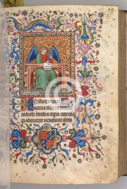 Hours of Charles the Noble, King of Navarre (1361-1425): fol. 25a, St. Matthew, c. 1405. Creator: Master of the Brussels Initials and Associates (French).