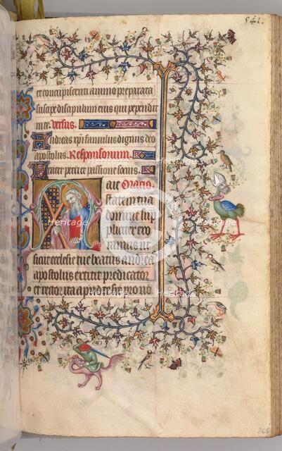 Hours of Charles the Noble, King of Navarre (1361-1425): fol. 265r, St. Andrew, c. 1405. Creator: Master of the Brussels Initials and Associates (French).