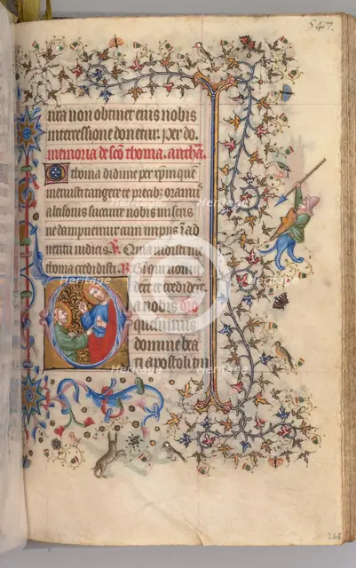 Hours of Charles the Noble, King of Navarre (1361-1425), fol. 268r, St. Thomas, c. 1405. Creator: Master of the Brussels Initials and Associates (French).