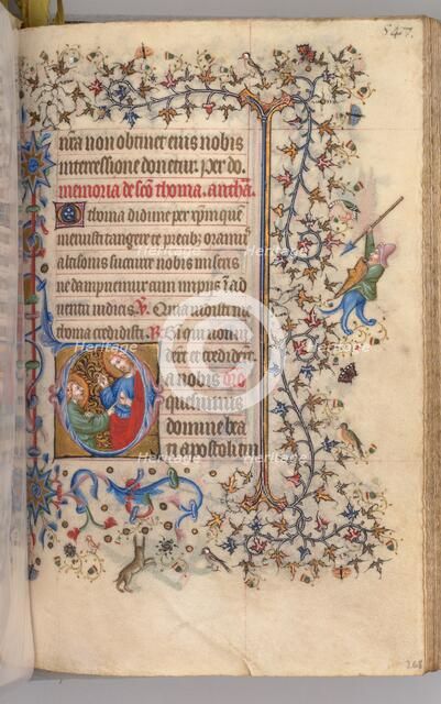 Hours of Charles the Noble, King of Navarre (1361-1425), fol. 268r, St. Thomas, c. 1405. Creator: Master of the Brussels Initials and Associates (French).