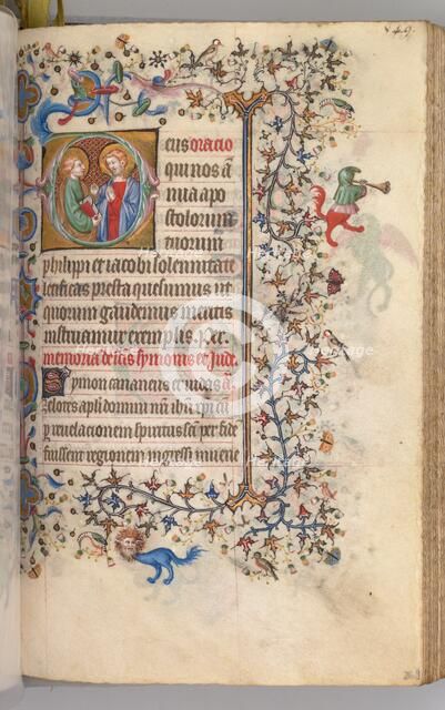 Hours of Charles the Noble, King of Navarre (1361-1425), fol. 269r, SS. Philip and James, c. 1405. Creator: Master of the Brussels Initials and Associates (French).