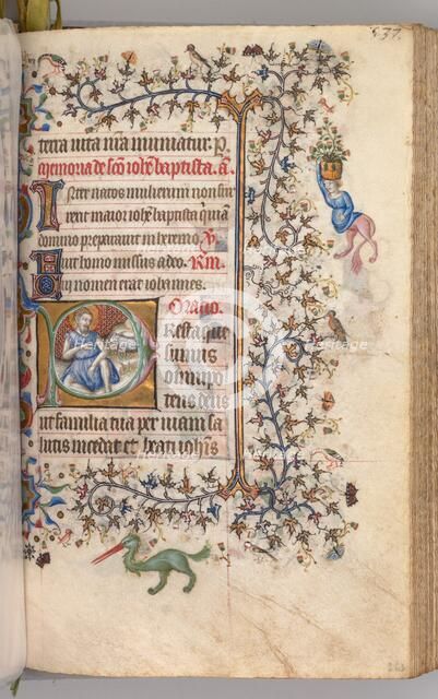 Hours of Charles the Noble, King of Navarre (1361-1425): fol. 260v, St. John the Baptist, c. 1405. Creator: Master of the Brussels Initials and Associates (French).