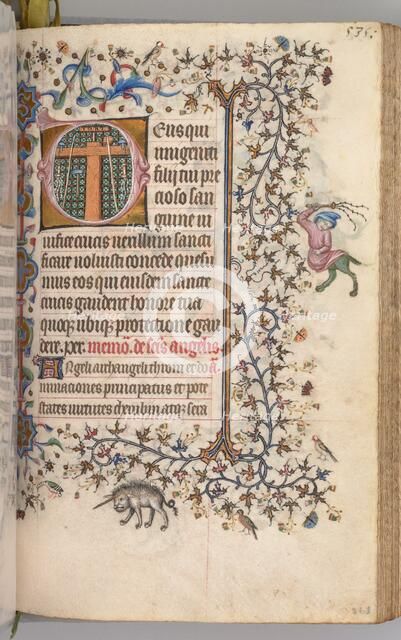 Hours of Charles the Noble, King of Navarre (1361-1425): fol. 262r, Instruments of the Passion, c. 1 Creator: Master of the Brussels Initials and Associates (French).