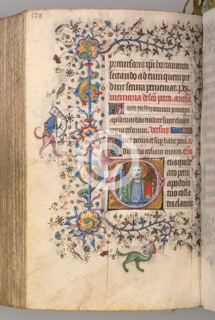 Hours of Charles the Noble, King of Navarre (1361-1425): fol. 263r, St. Peter, c. 1405. Creator: Master of the Brussels Initials and Associates (French).