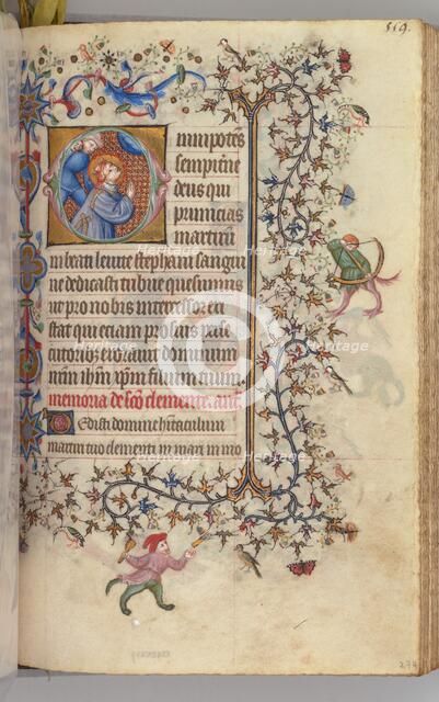 Hours of Charles the Noble, King of Navarre (1361-1425), , fol. 274r, St. Stephen, c. 1405. Creator: Master of the Brussels Initials and Associates (French).