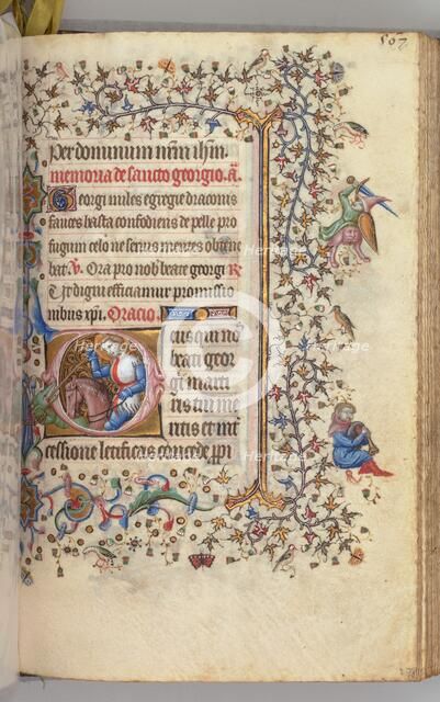 Hours of Charles the Noble, King of Navarre (1361-1425), fol. 278r, St. George, c. 1405. Creator: Master of the Brussels Initials and Associates (French).