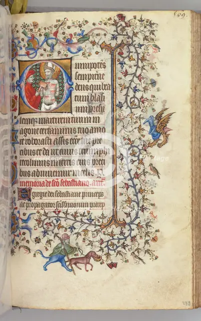 Hours of Charles the Noble, King of Navarre (1361-1425), fol. 279r, St. Basins, c. 1405. Creator: Master of the Brussels Initials and Associates (French).