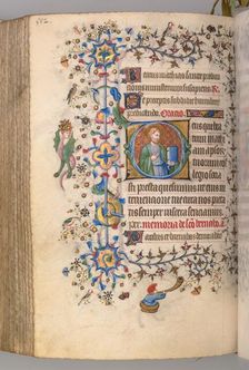 Hours of Charles the Noble, King of Navarre (1361-1425), , fol. 270v, St. Mathias, c. 1405. Creator: Master of the Brussels Initials and Associates (French)