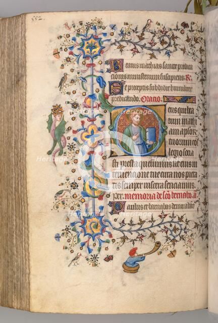 Hours of Charles the Noble, King of Navarre (1361-1425), , fol. 270v, St. Mathias, c. 1405. Creator: Master of the Brussels Initials and Associates (French).