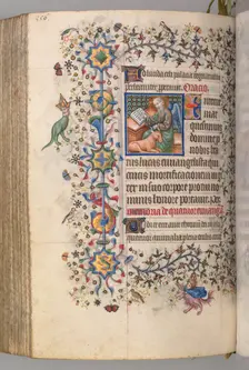 Hours of Charles the Noble, King of Navarre (1361-1425), , fol. 272v, St. Luke, c. 1405. Creator: Master of the Brussels Initials and Associates (French)