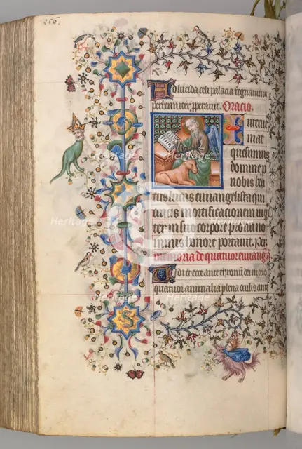 Hours of Charles the Noble, King of Navarre (1361-1425), , fol. 272v, St. Luke, c. 1405. Creator: Master of the Brussels Initials and Associates (French).