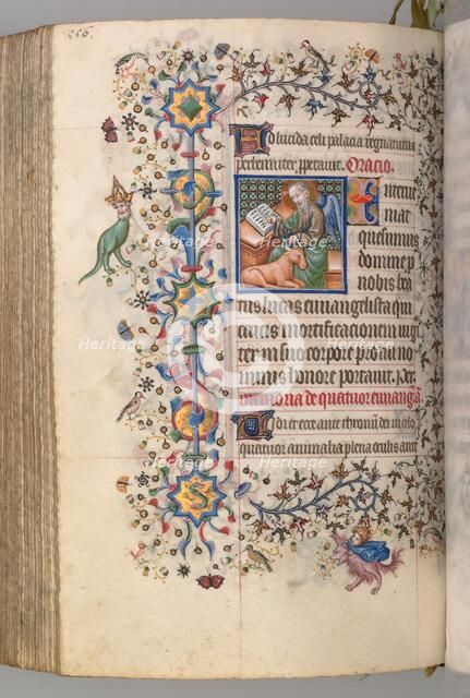 Hours of Charles the Noble, King of Navarre (1361-1425), , fol. 272v, St. Luke, c. 1405. Creator: Master of the Brussels Initials and Associates (French).
