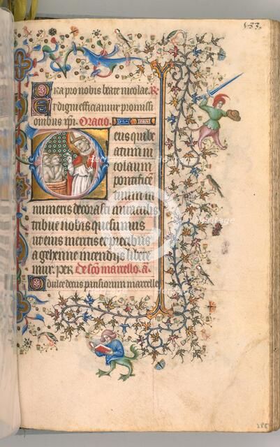 Hours of Charles the Noble, King of Navarre (1361-1425), fol. 2865r, St. Nicholas, c. 1405. Creator: Master of the Brussels Initials and Associates (French).