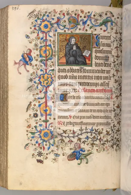 Hours of Charles the Noble, King of Navarre (1361-1425), fol. 287vr, St. Benoit, c. 1405. Creator: Master of the Brussels Initials and Associates (French).