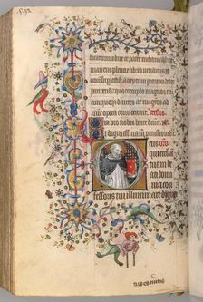 Hours of Charles the Noble, King of Navarre (1361-1425), fol. 290v, St. Dominic, c. 1405. Creator: Master of the Brussels Initials and Associates (French)