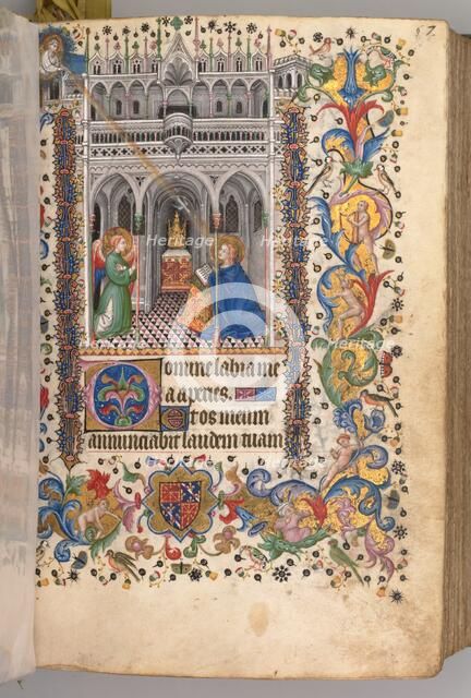 Hours of Charles the Noble, King of Navarre (1361-1425): fol. 29r,The Annunciation (Matins), c. 1405 Creator: Master of the Brussels Initials and Associates (French).