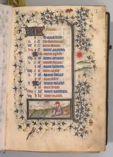 Hours of Charles the Noble, King of Navarre (1361-1425): fol. 2r, February, c. 1405. Creator: Master of the Brussels Initials and Associates (French)
