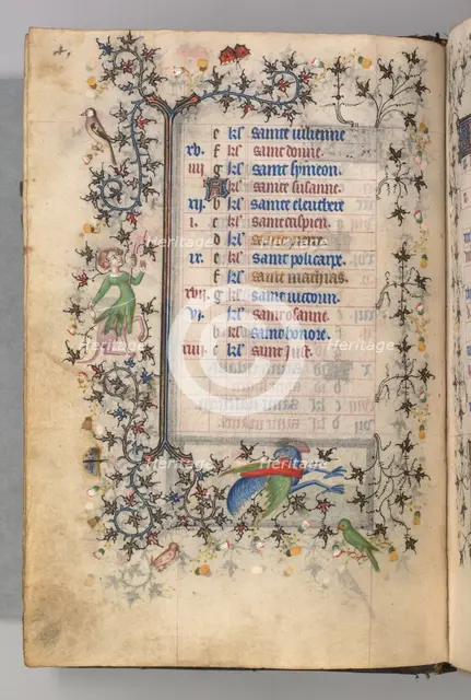 Hours of Charles the Noble, King of Navarre (1361-1425): fol. 2v, February, c. 1405. Creator: Master of the Brussels Initials and Associates (French).