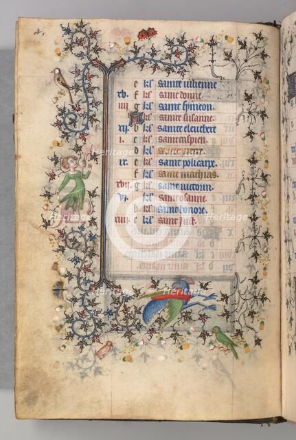 Hours of Charles the Noble, King of Navarre (1361-1425): fol. 2v, February, c. 1405. Creator: Master of the Brussels Initials and Associates (French).