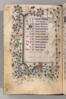 Hours of Charles the Noble, King of Navarre (1361-1425): fol. 2v, February, c. 1405. Creator: Master of the Brussels Initials and Associates (French)