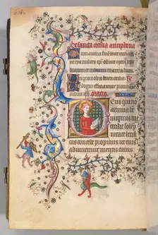 Hours of Charles the Noble, King of Navarre (1361-1425), fol. 301v, St. Cecilia, c. 1405. Creator: Master of the Brussels Initials and Associates (French)
