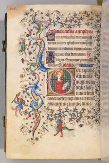 Hours of Charles the Noble, King of Navarre (1361-1425), fol. 301v, St. Cecilia, c. 1405. Creator: Master of the Brussels Initials and Associates (French)