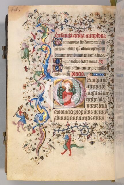 Hours of Charles the Noble, King of Navarre (1361-1425), fol. 301v, St. Cecilia, c. 1405. Creator: Master of the Brussels Initials and Associates (French).