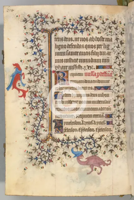Hours of Charles the Noble, King of Navarre (1361-1425), fol. 321v, Bust of Death, c. 1405. Creator: Master of the Brussels Initials and Associates (French).