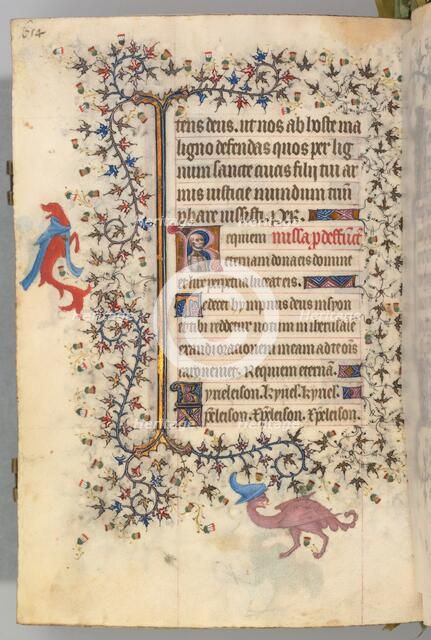 Hours of Charles the Noble, King of Navarre (1361-1425), fol. 321v, Bust of Death, c. 1405. Creator: Master of the Brussels Initials and Associates (French).