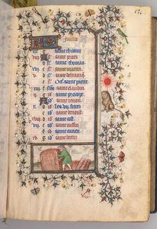 Hours of Charles the Noble, King of Navarre (1361-1425): fol. 7r, July, c. 1405. Creator: Master of the Brussels Initials and Associates (French)