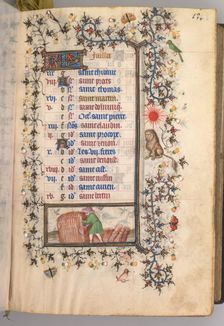 Hours of Charles the Noble, King of Navarre (1361-1425): fol. 7r, July, c. 1405. Creator: Master of the Brussels Initials and Associates (French)