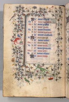 Hours of Charles the Noble, King of Navarre (1361-1425): fol. 4v, April, c. 1405. Creator: Master of the Brussels Initials and Associates (French)