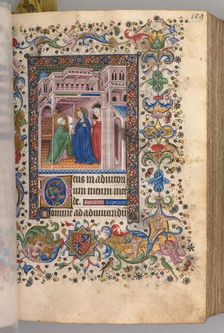 Hours of Charles the Noble, King of Navarre (1361-1425): fol. 55r, The Visitation (Lauds), c. 1405. Creator: Master of the Brussels Initials and Associates (French)
