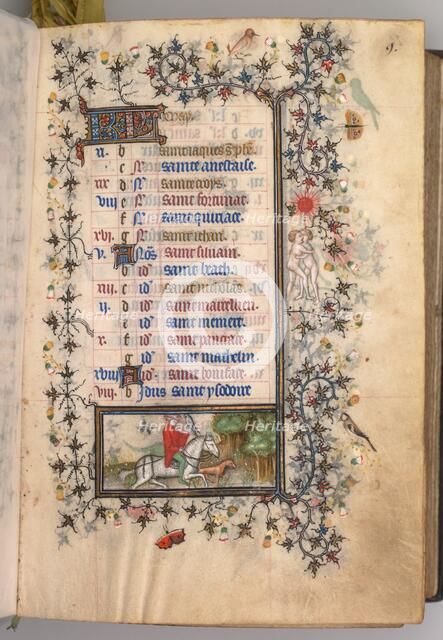 Hours of Charles the Noble, King of Navarre (1361-1425): fol. 5r, May, c. 1405. Creator: Master of the Brussels Initials and Associates (French).