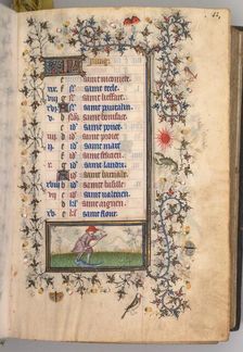 Hours of Charles the Noble, King of Navarre (1361-1425): fol. 6r, June, c. 1405. Creator: Master of the Brussels Initials and Associates (French)
