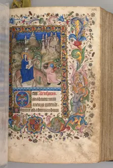 Hours of Charles the Noble, King of Navarre (1361-1425): fol. 88r, Flight into Egypt (Vespers), c. 1 Creator: Master of the Brussels Initials and Associates (French)