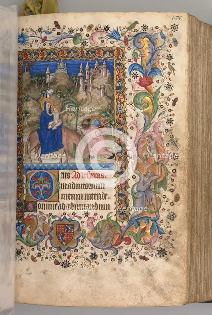 Hours of Charles the Noble, King of Navarre (1361-1425): fol. 88r, Flight into Egypt (Vespers), c. 1 Creator: Master of the Brussels Initials and Associates (French).