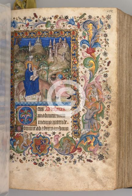 Hours of Charles the Noble, King of Navarre (1361-1425): fol. 88r, Flight into Egypt (Vespers), c. 1 Creator: Master of the Brussels Initials and Associates (French).