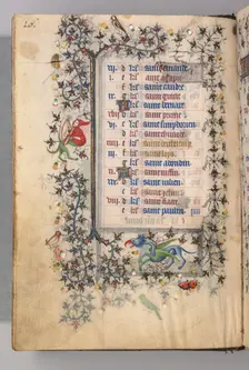 Hours of Charles the Noble, King of Navarre (1361-1425): fol. 8v, August, c. 1405. Creator: Master of the Brussels Initials and Associates (French)