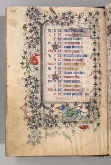 Hours of Charles the Noble, King of Navarre (1361-1425): fol. 8v, August, c. 1405. Creator: Master of the Brussels Initials and Associates (French)